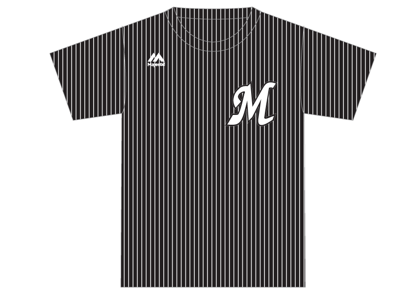 ドライストライプTシャツ ブラック