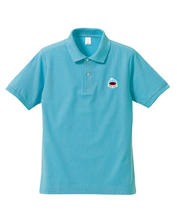 謎の魚第二形態ポロシャツアクアブルー