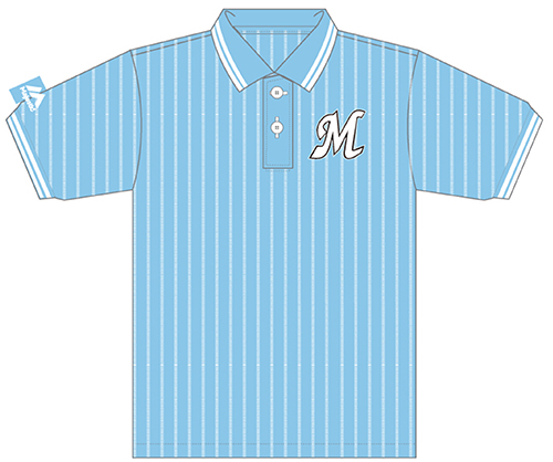 カモメストライプポロ青