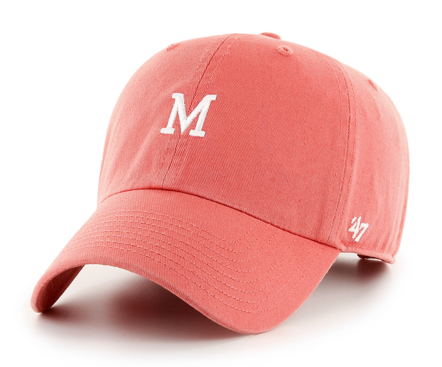 Marines カレッジフォントミニロゴ&レザー '47 CLEAN UP アイランドレッド