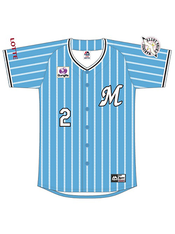 Majestic - 【限定11選手】ロッテ　マリーンズ　福浦　幕張　サマースタジアム　ユニフォーム 限定11選手】ロッテ マリーンズ 幕張 サマースタジアム
