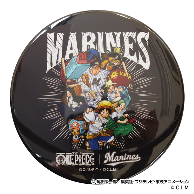 ワンピース×マリーンズドデカ缶バッジ 麦わらの一味