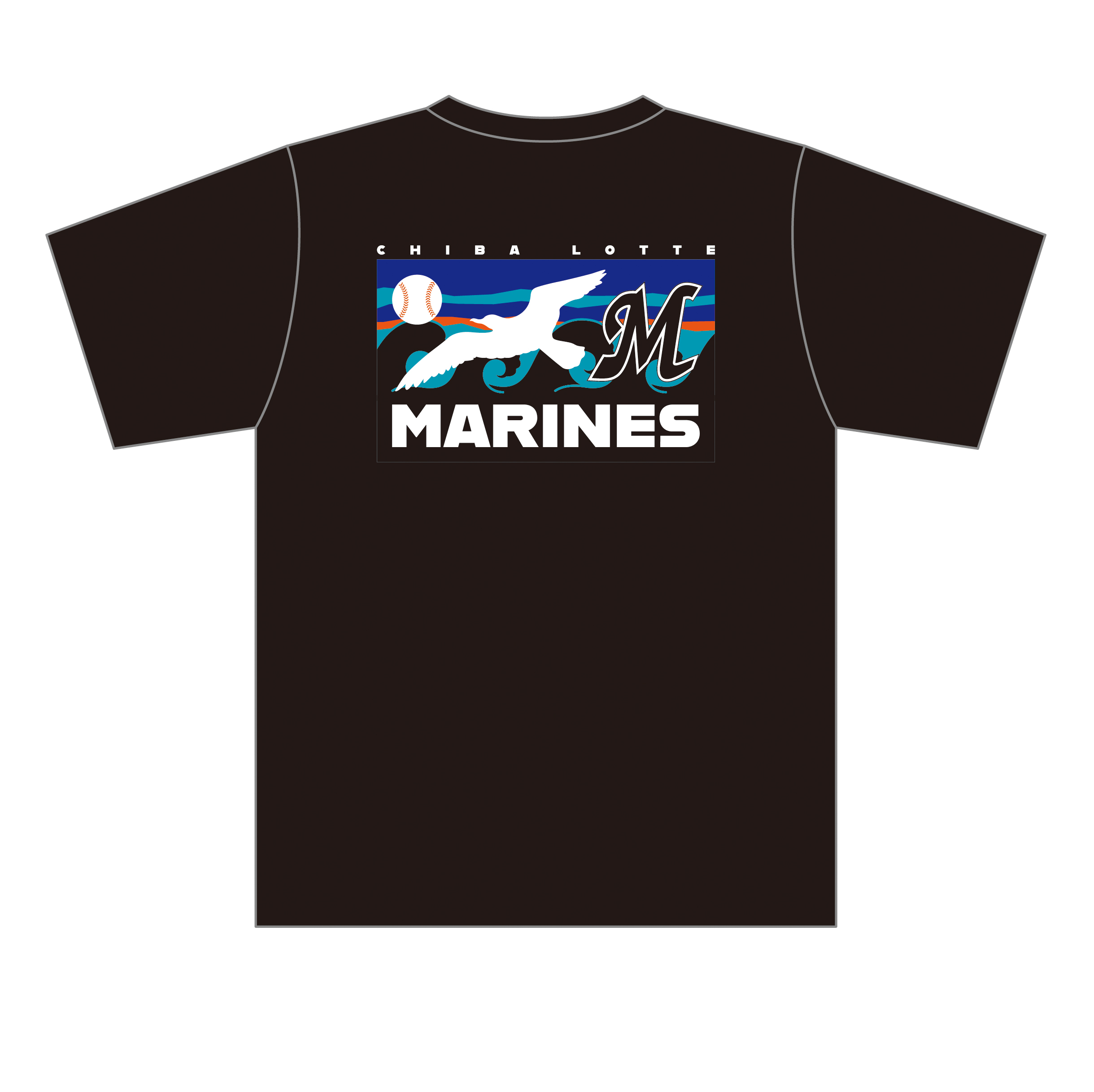 BCマリンウェーブＴシャツ(ブラック)裏