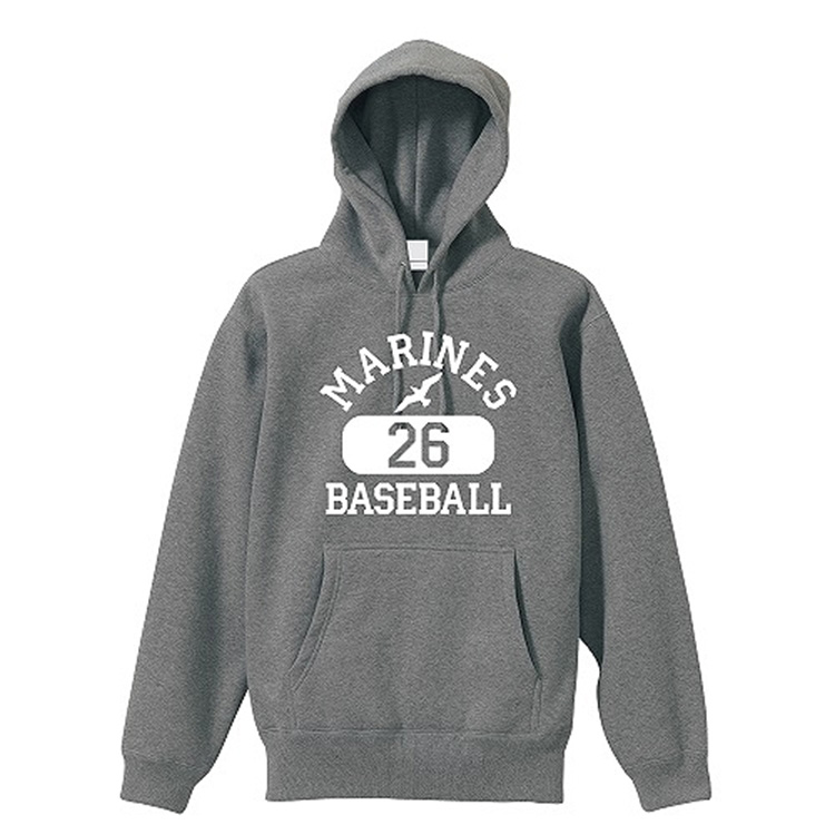 MARINES26BASEBALLパーカ(ブラック・ヘザーグレー)