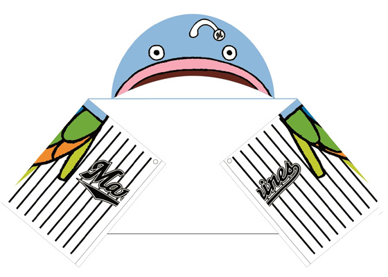 謎の魚フード付きタオル