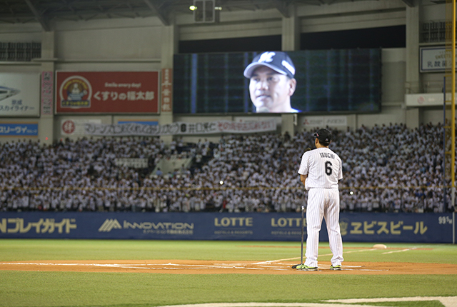 2017年の井口選手現役引退セレモニーの様子