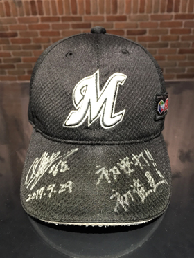 大木選手 プロ入り初安打、初盗塁(ホームキャップ)