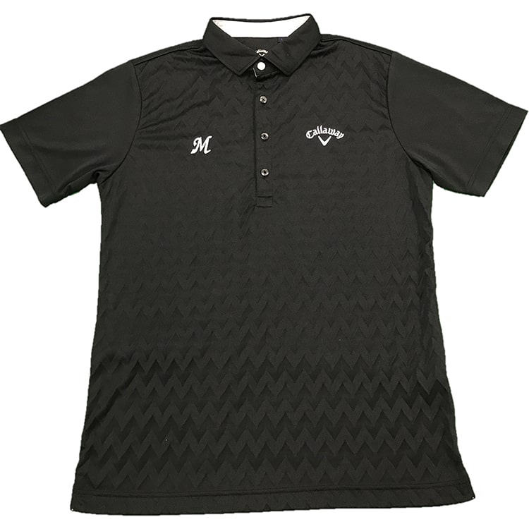 半袖ポロシャツ　プリーツ加工ピケメッシュ