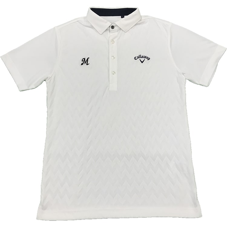 半袖ポロシャツ　プリーツ加工ピケメッシュ