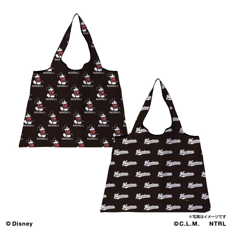 ミッキーマウス(BASEBALL) ポケッタブルエコバッグブラック