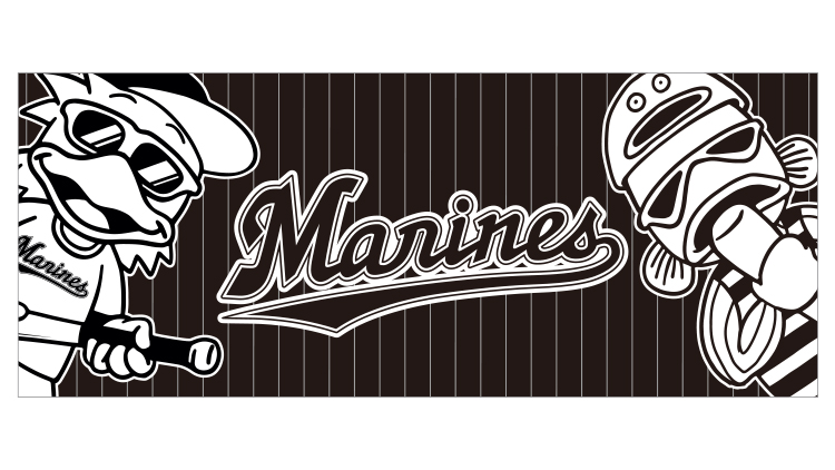 マリーンズ フェス風フェイスタオル(キャラ)