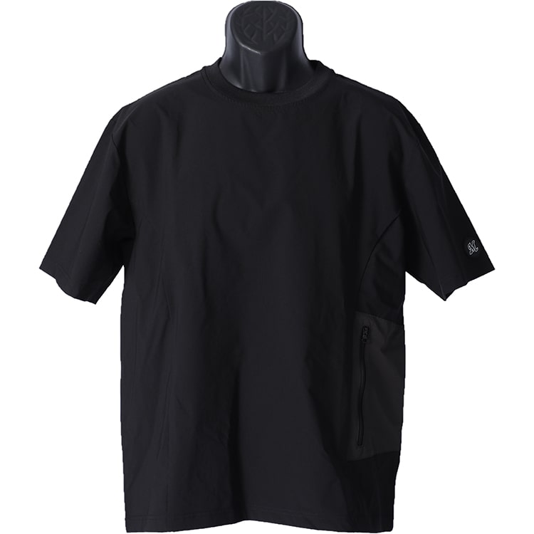 ZIP付きストレッチTシャツ