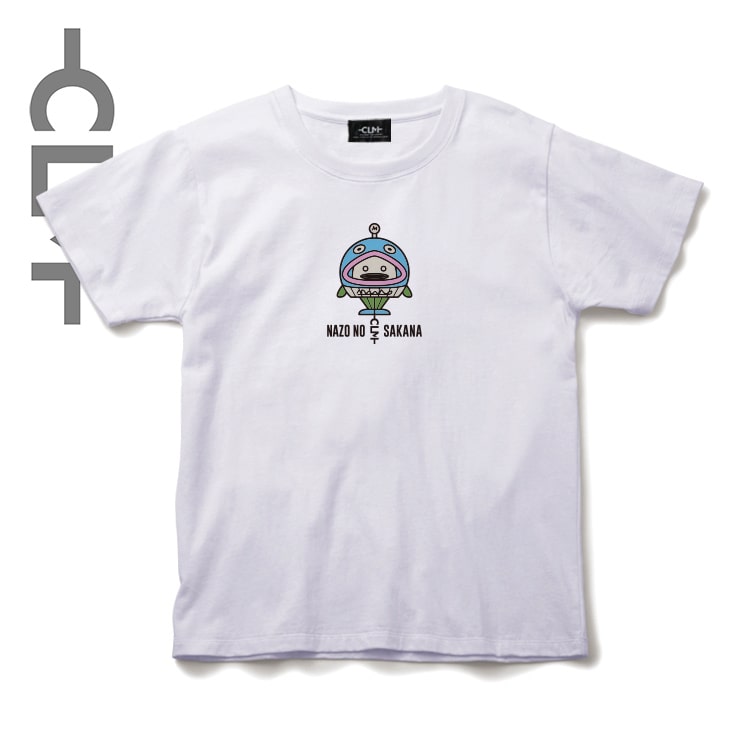 謎の魚キャラクターロゴ 半袖Tシャツ