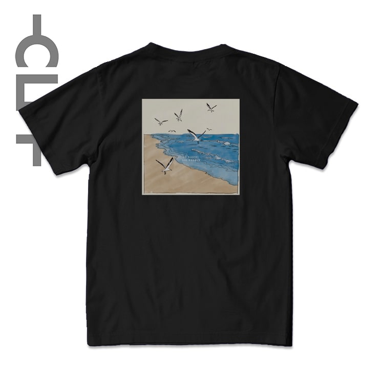 水彩画風ポケット付き半袖Tシャツ