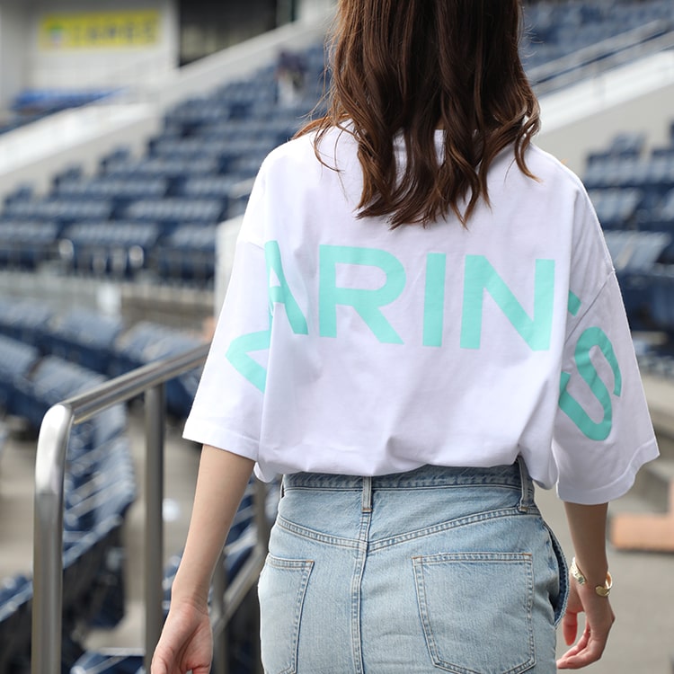 MARINESロゴ ビッグＴシャツホワイト