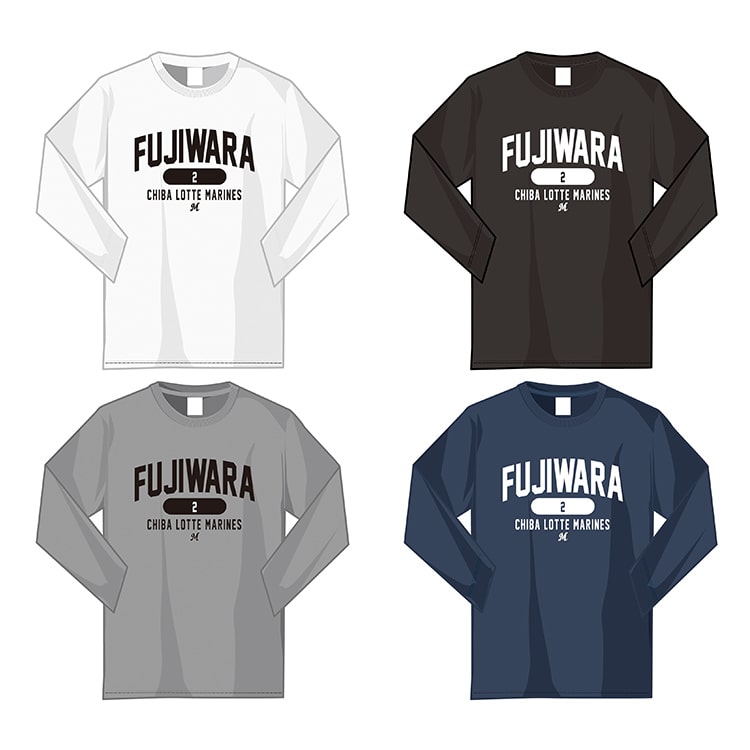 全選手対応カレッジロゴデザイン長袖Tシャツ