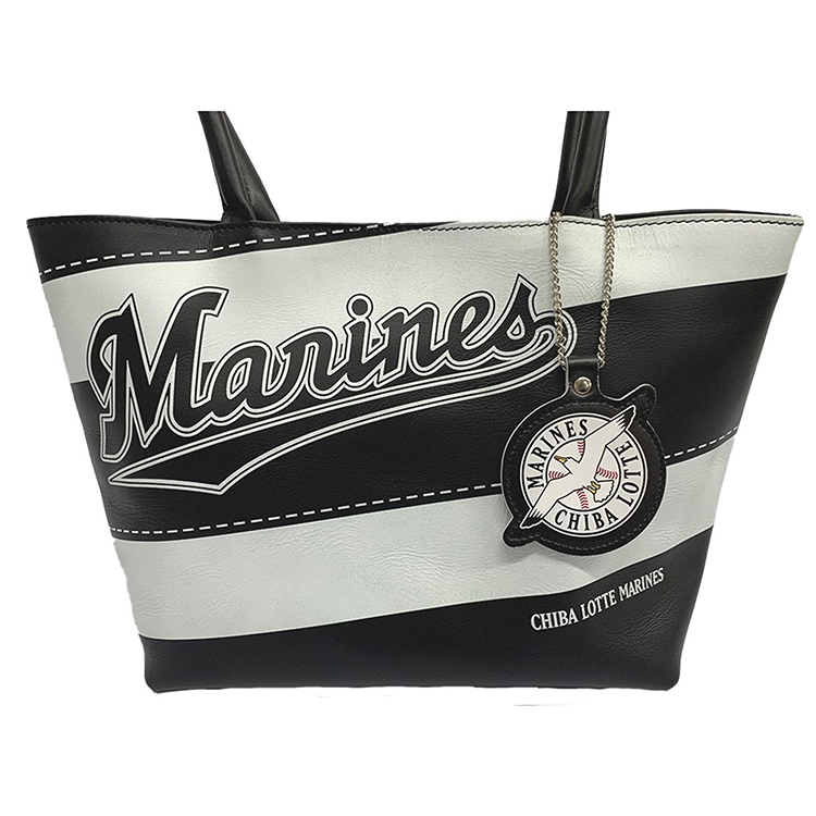 本革製ボーダープリントトートバッグ