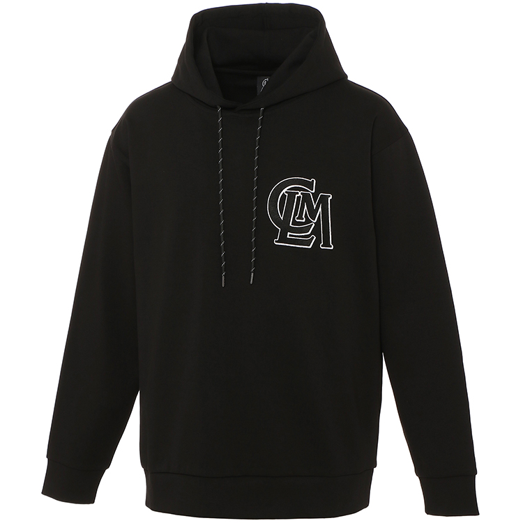 ロゴ刺繍ダンボールニットパーカー