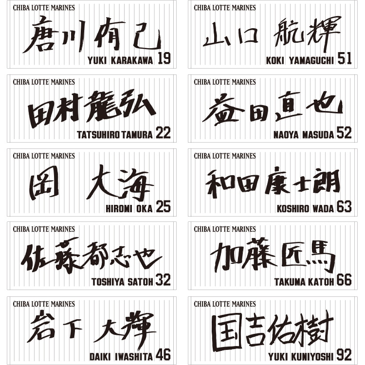 選手直筆ネームフェイスタオル