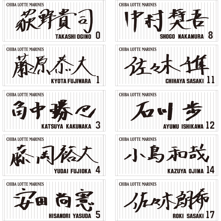 選手直筆ネームフェイスタオル