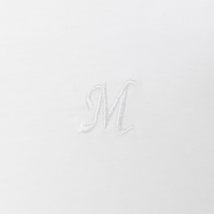 Mロゴ刺繡カラーTシャツ