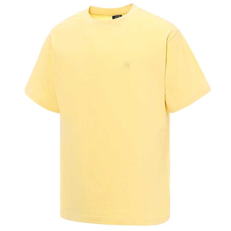 Mロゴ刺繡カラーTシャツ