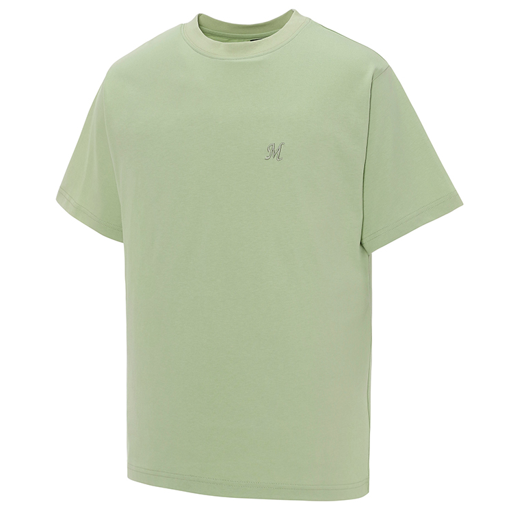 Mロゴ刺繡カラーTシャツ