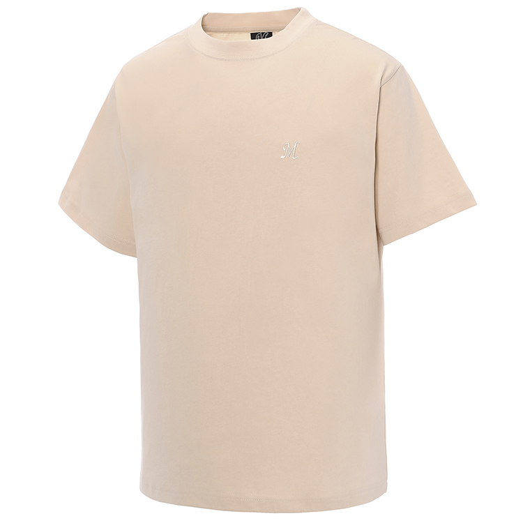 Mロゴ刺繡カラーTシャツ