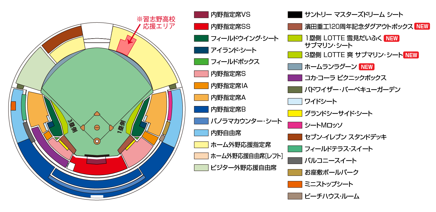 中日戦座席図