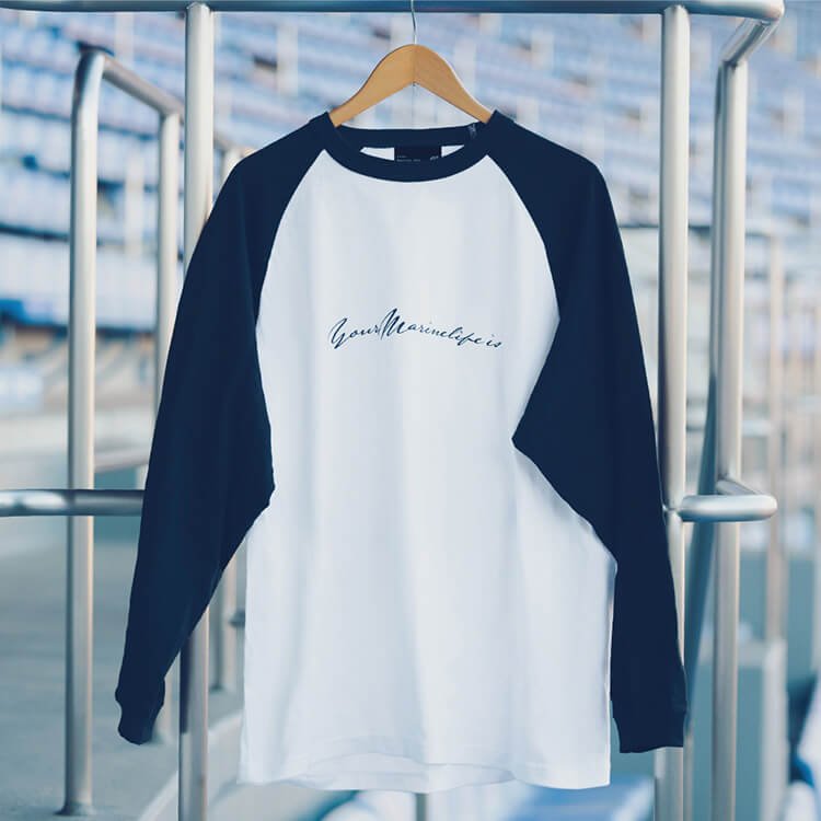 長袖Tシャツ(ラグラン)ホワイト×ブラック