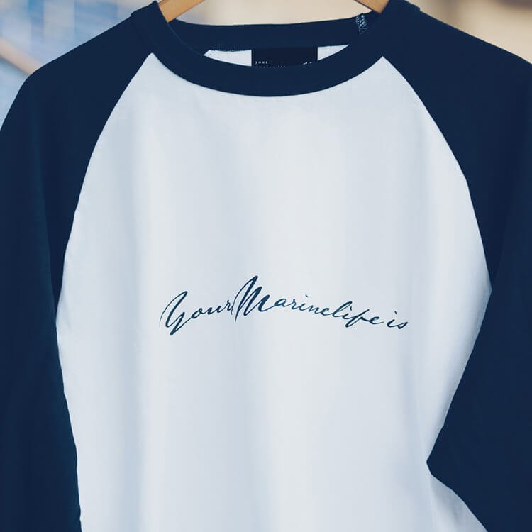 長袖Tシャツ(ラグラン)ホワイト×ブラック