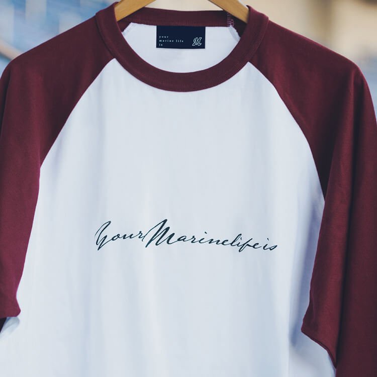 長袖Tシャツ(ラグラン)ホワイト×レッド