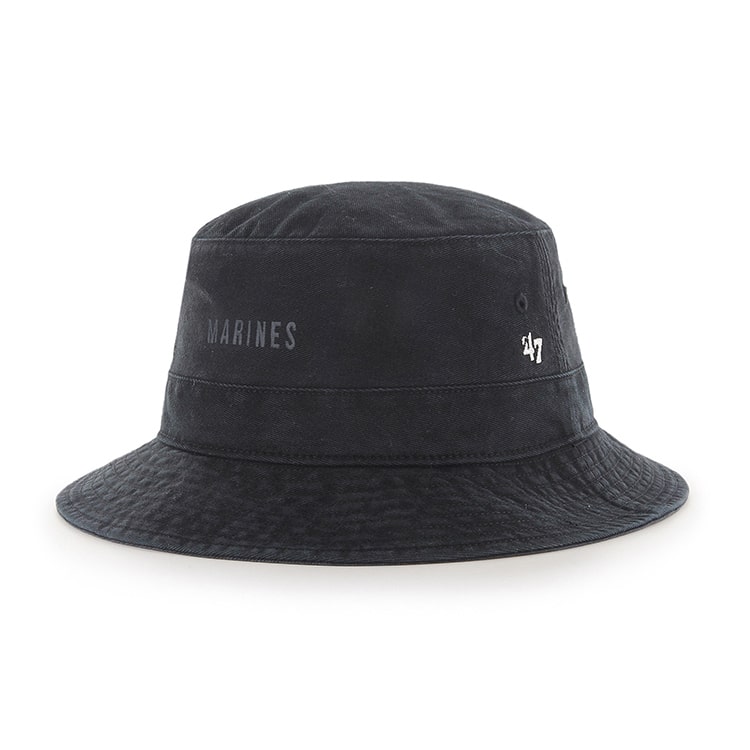 Marines ミニロゴ ブロックスクリプト '47 BUCKET HAT 
        ブラック x ブラックロゴ