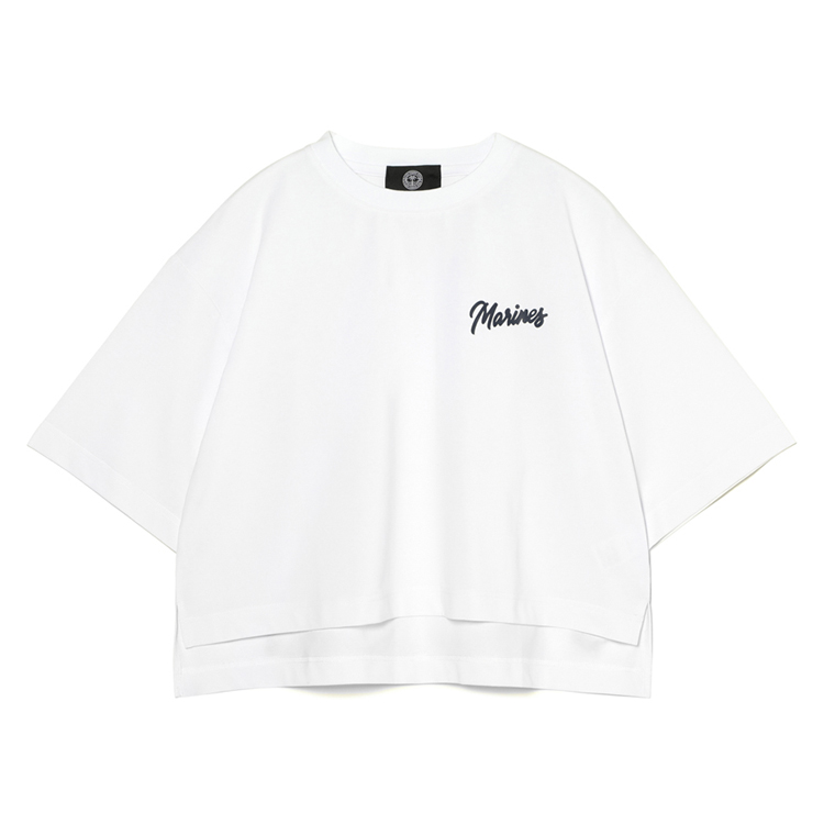 BSWクロップド半袖Tシャツ(両面プリント)