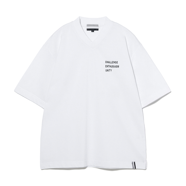 BELIEFLINE半袖VネックTシャツ(胸プリント)