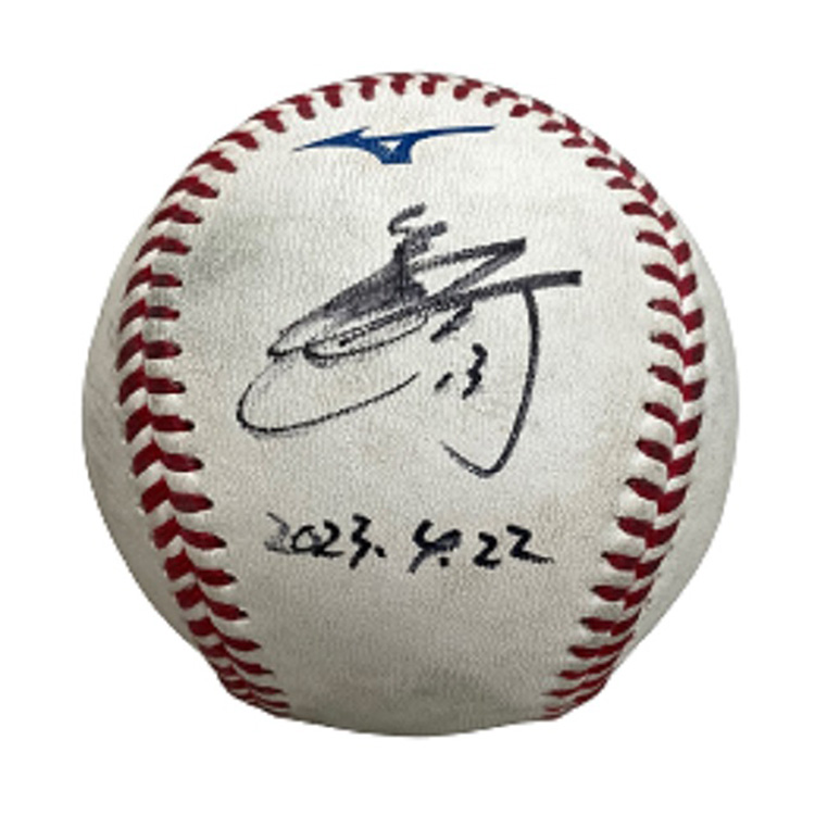 記念球メモラビリア　千葉ロッテマリーンズ、ヒーロー試合球、佐藤都志也サインボール 記念球メモラビリア 千葉ロッテマリーンズ、ヒーロー試合球