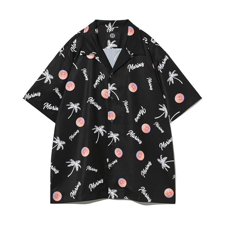 BSW半袖シャツ(総柄) ブラック