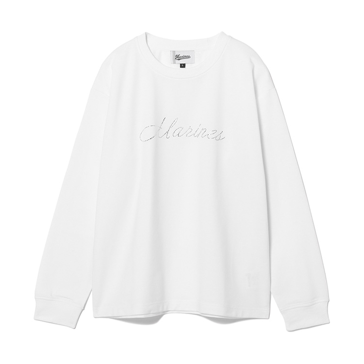 【レディース】スクリプトMARINES ラインストーンPT長袖Ｔシャツ