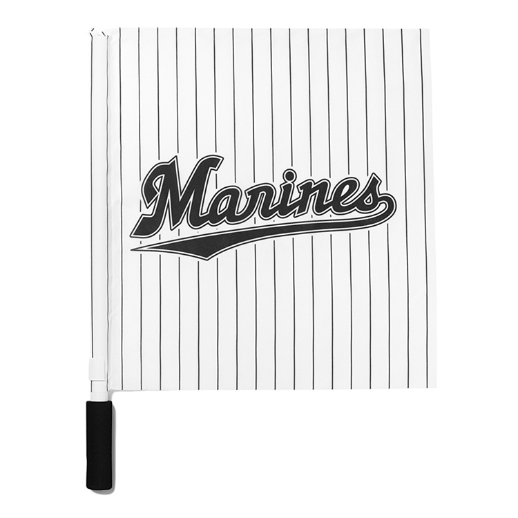 マリーンズフラッグ マリーンズロゴ ストライプ柄 