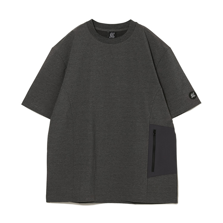 ZIP付きストレッチBIG Tシャツ