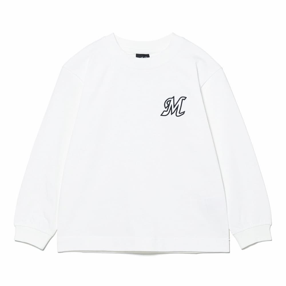 ユニリサイクルMロゴアップリケ長袖Tシャツ