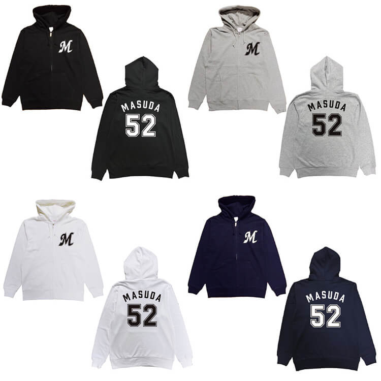 ZIPパーカー(ネーム＆ナンバーデザイン)