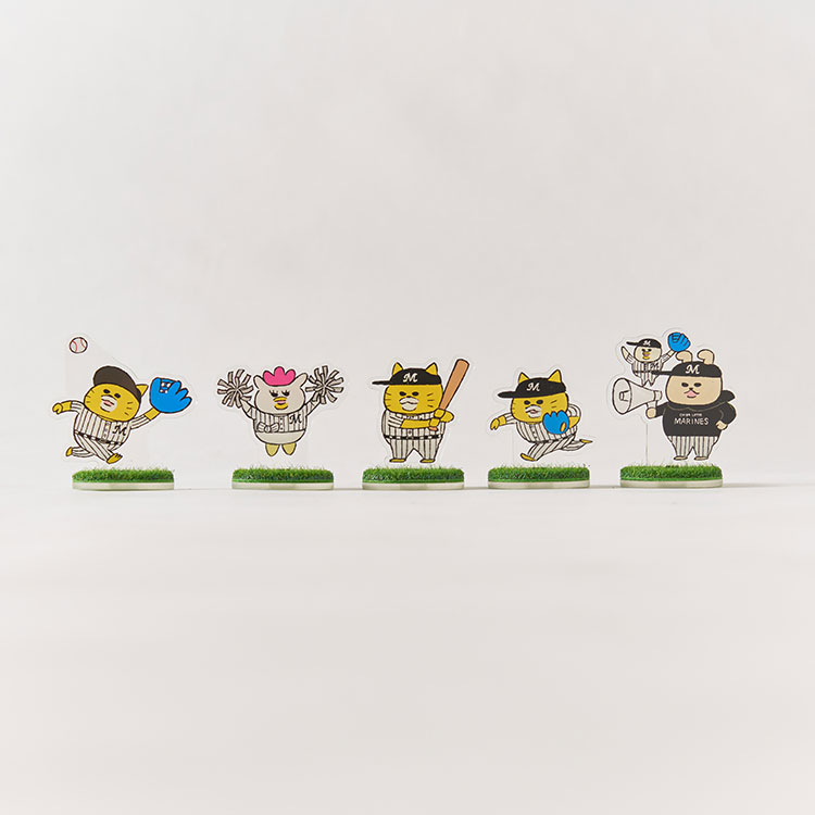 ノラネコぐんだん×千葉ロッテマリーンズ　トレーディング芝生アクリルスタンド 全5種（バラ）