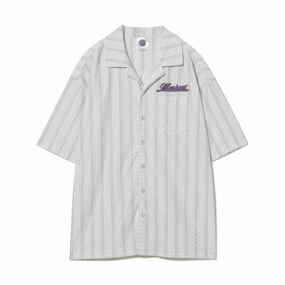 BSW パターンプリントオープンシャツ