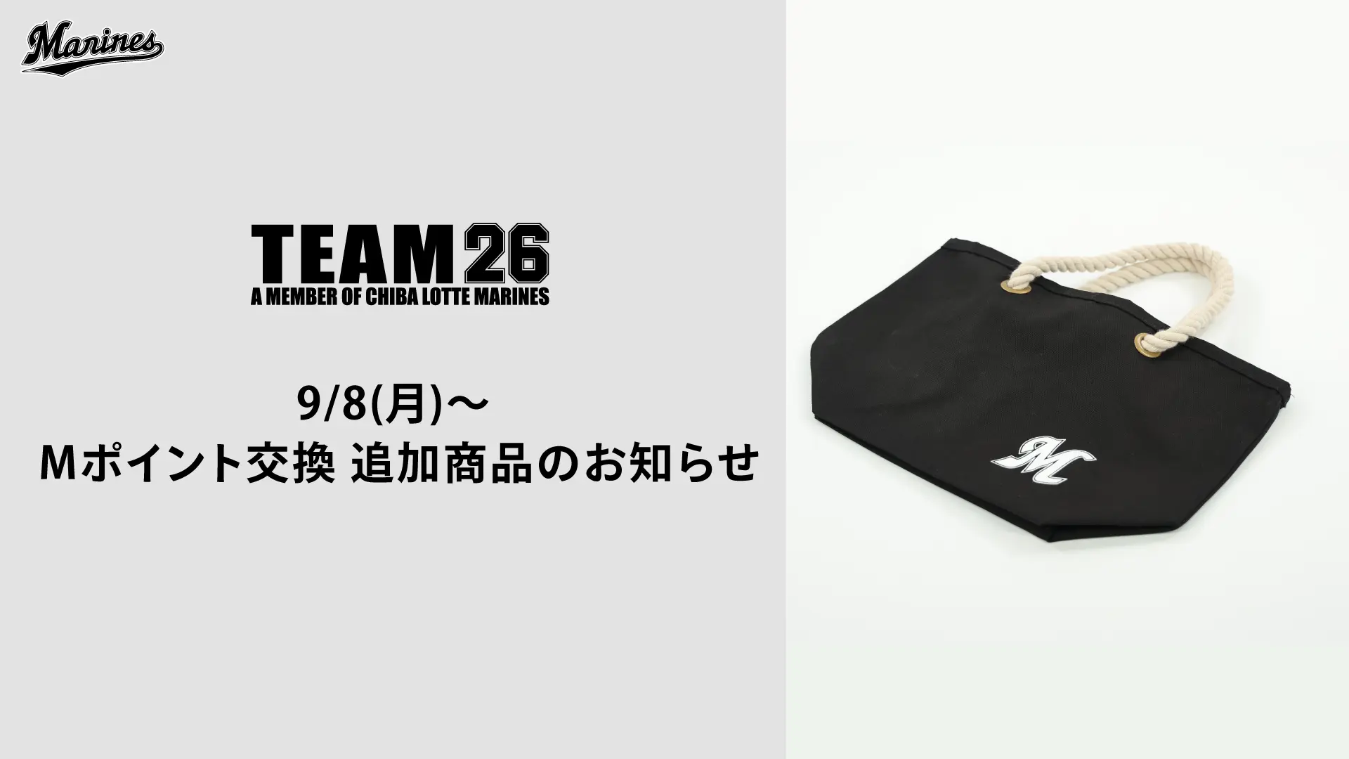 9/8(月)～Mポイント交換 追加商品のお知らせ - 千葉ロッテマリーンズ