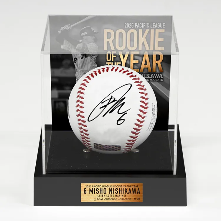 直筆サイン入りボール(背面デザインアクリルブラックケース付き)