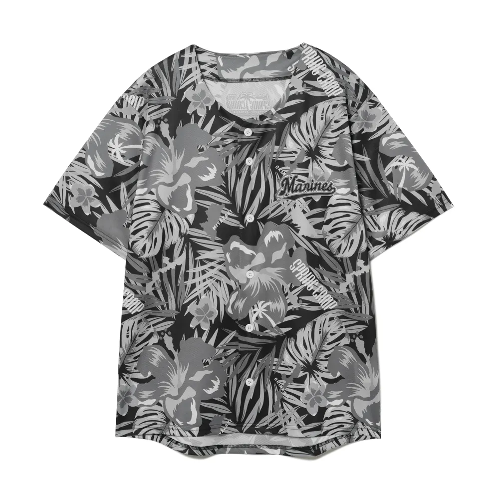 総柄ベースボールシャツ