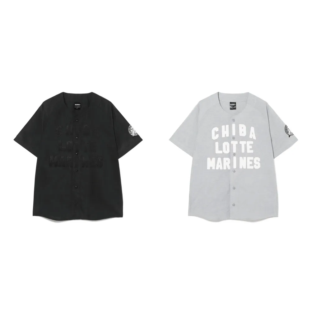 ベースボールシャツ/ロゴアップリケ