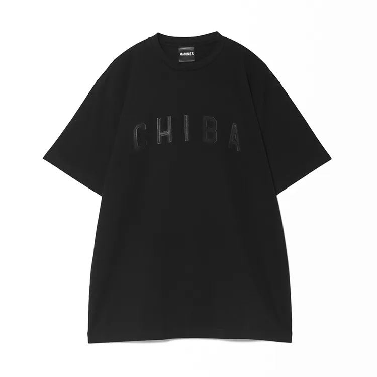 BLACKBLACK レザーアップリケTシャツ/CHIBA