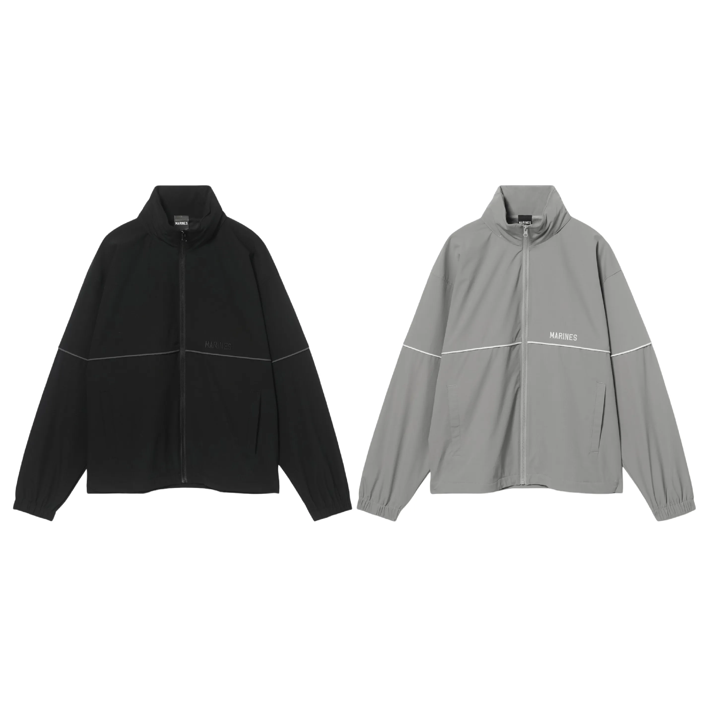 パイピング切替ハイネックフルZIPジャケット
